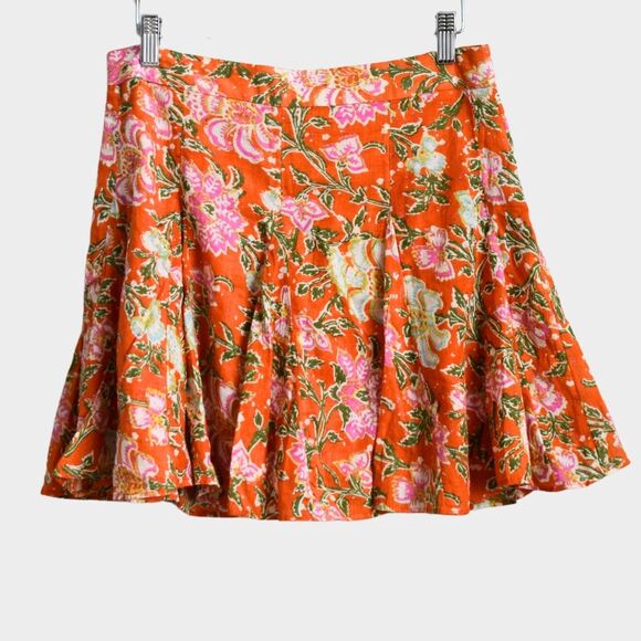 FREE PEOPLE End Of The Island Godet Flared Mini Skirt Size 8 - Picture 2 of 8